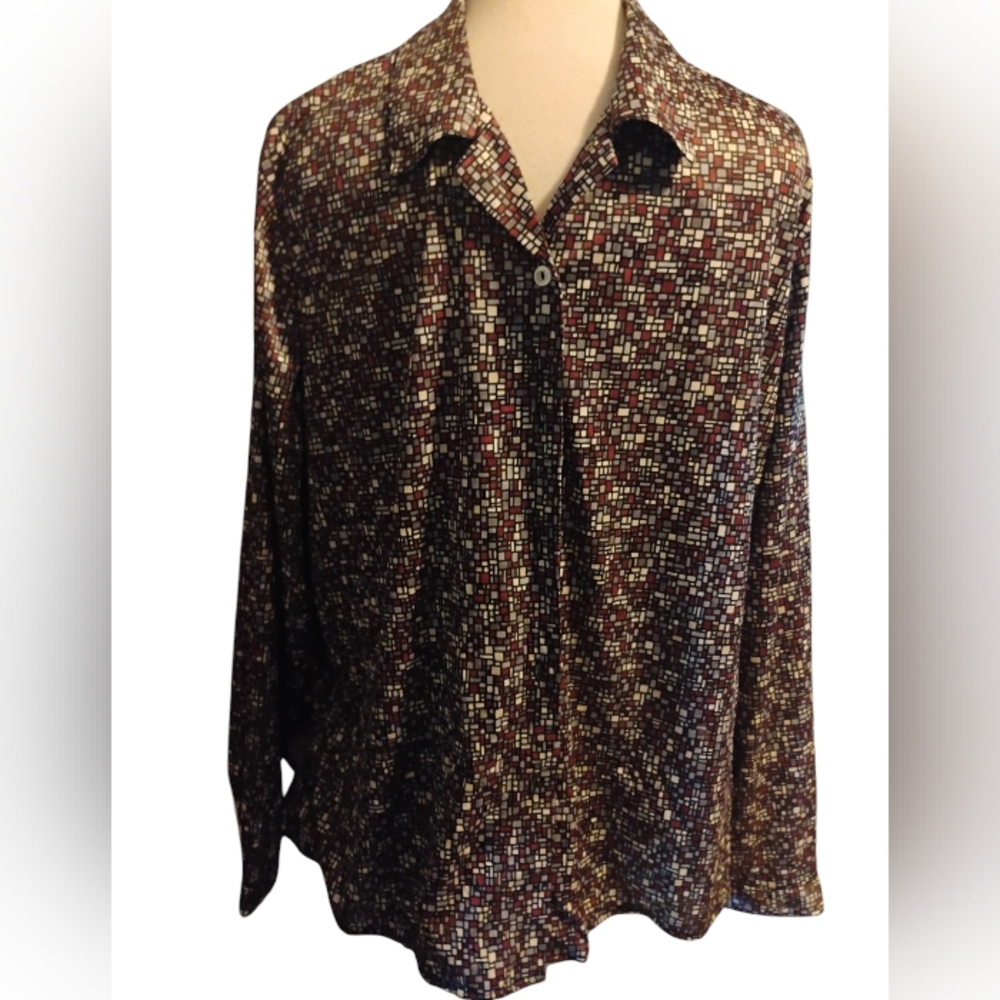 Blair Mosaic Print Blouse size 2xl euc
